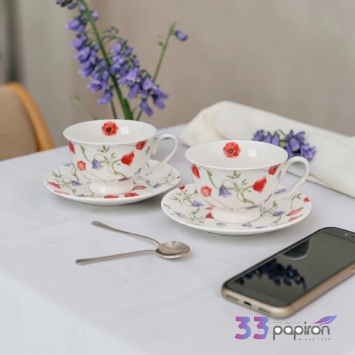 Csésze aljjal porcelán Royal, ANGELA 2 db-os készlet Díszdobozban
