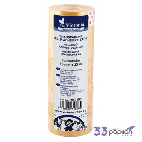Ragasztószalag Victoria 19mmx33m 8tek/csomag