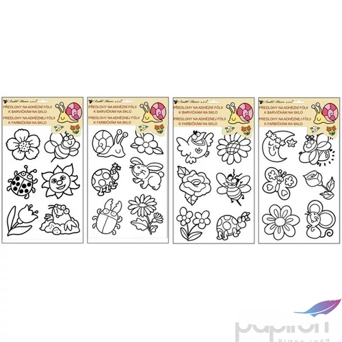 Sablon kontúros 30x21cm adhezív fólián, vegyes minták