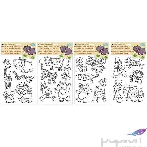 Sablon kontúros 30x21cm adhezív fólián, vegyes minták