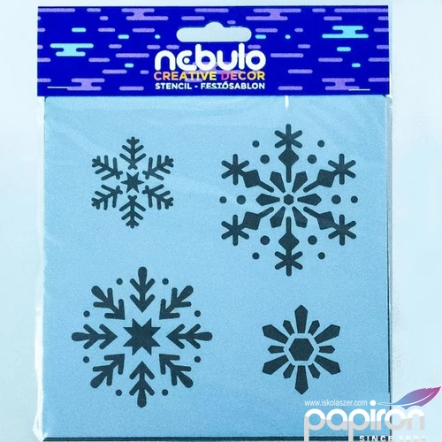 Sablon stencil Hópelyhek 14,5x14,5cm nebulo