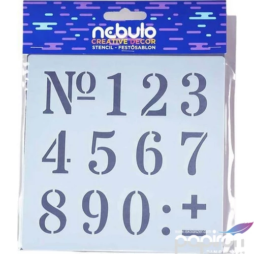 Sablon stencil Számok 14,5x14,5cm Nebulo Dekor MSL-NSZ-14,5X14,5