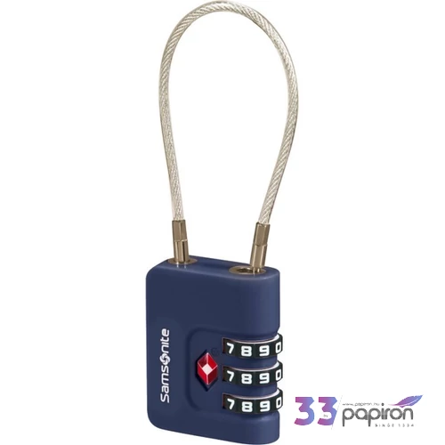 Samsonite biztonsági lakat '25 Ta Revolution Cablelock 3 Dial Tsa 155576/1549-Midnight Blue