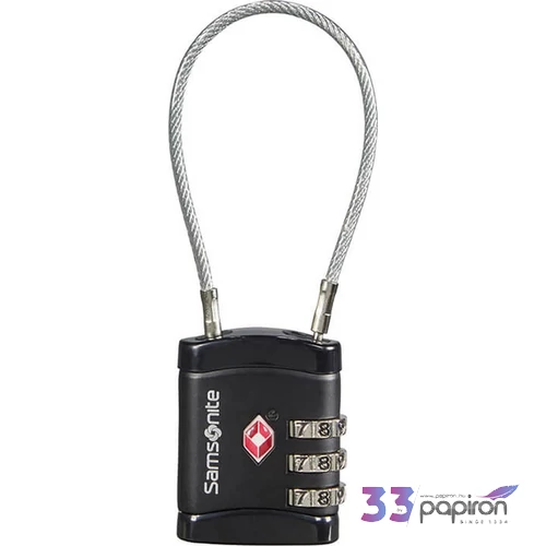Samsonite biztonsági lakat Travell Accessor cablelock 3 dial tsa 121296/1041-Black