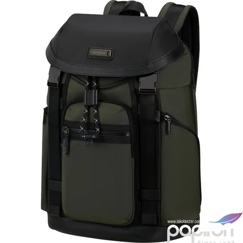 Samsonite utazótáska Relyon Backpack M 15.6"+Flap 153267/1388-Green