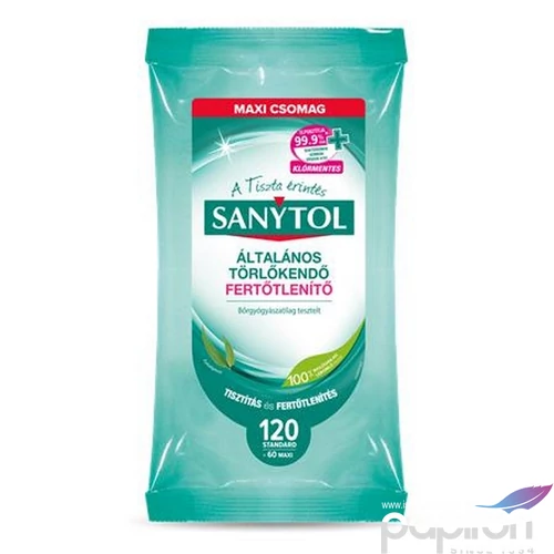 Fertőtlenítő törlőkendő Sanytol 60 db maxi KHT1016 KHT1016