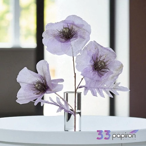 Selyemvirág művirág 24' Lila-pipacs 13cmx19cmx76cm sdkae