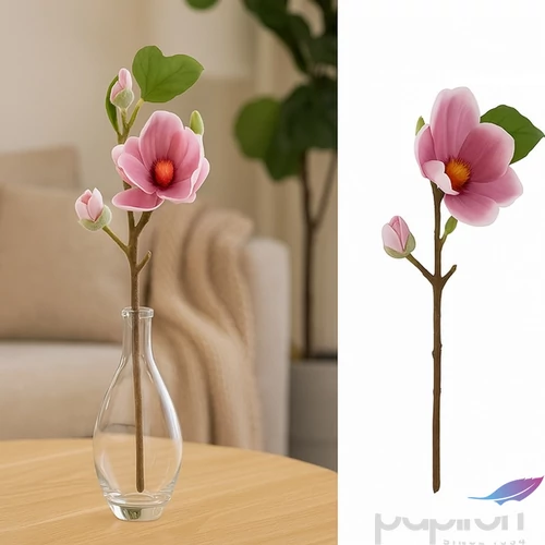 Selyemvirág - művirág 61cm magnolia rózsaszín 61x15x10cm SDDST5 élthű túlipánfa ág