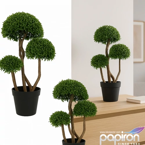 Selyemvirág - művirág fa 80cm buxus bonsia zöld 80x40x32cm SDDST5 élthű