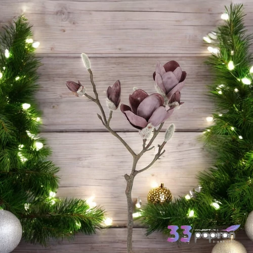 Selyemvirág művirág Magnolia Sibel lila 72x19x13cm DST