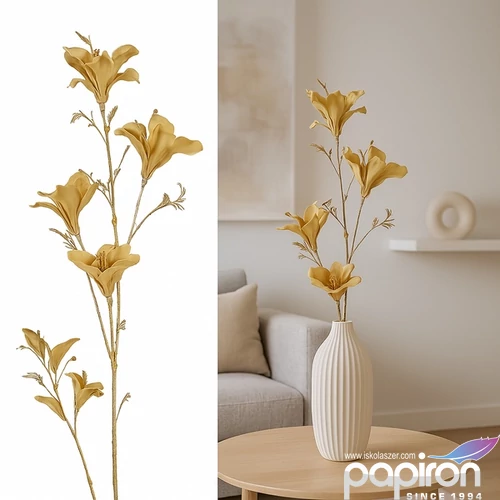 Selyemvirág - művirág tojáshéj Bauhinia S yellow SDDST53 prémium kategóriás virág