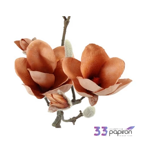 Selyemvirág művirág Magnolia Sibel narancs 72x19x13cm DST
