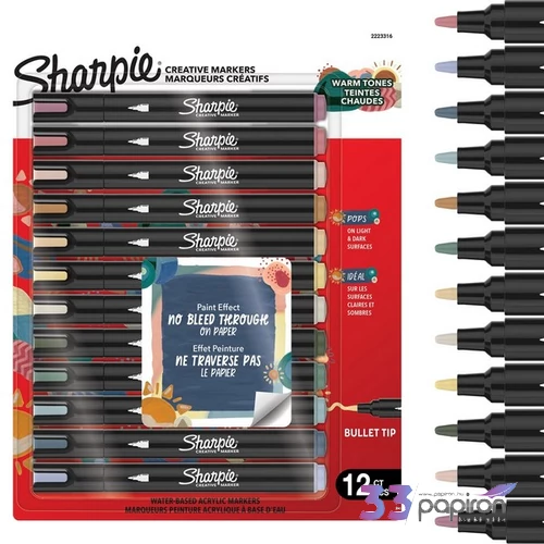 Sharpie Kreatívmarker készlet, melegszín akril / 12 darabos 2223316