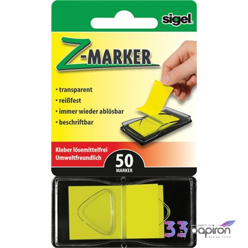 Jelölőcimke Sigel Z műanyag címke sárga HN481