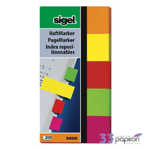 Jelölőcimke Sigel papír címke neon 5 szín HN650