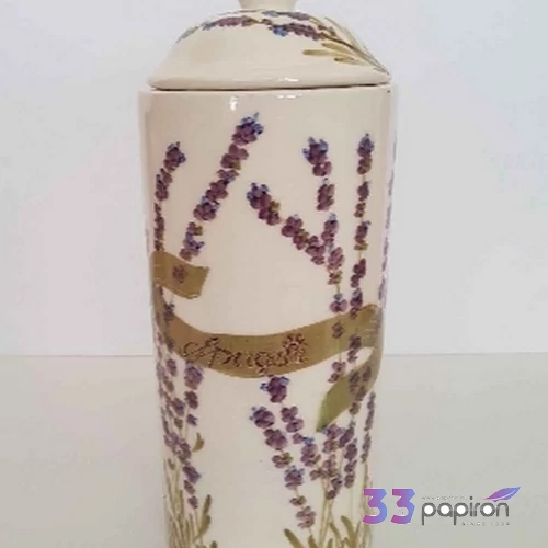 Spagettitartó kerámia 12x30cm Levendulás kézzel festett