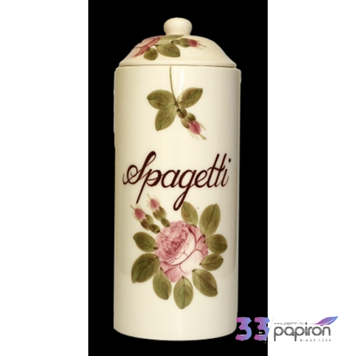 Spagettitartó kerámia 12x30cm virágos bordó kézzel festett
