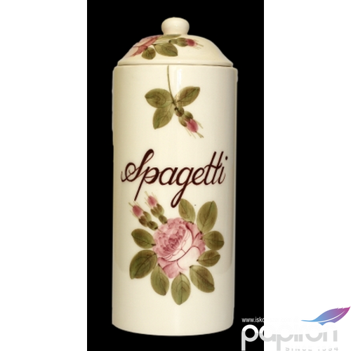 Spagettitartó kerámia 12x30cm virágos bordó kézzel festett