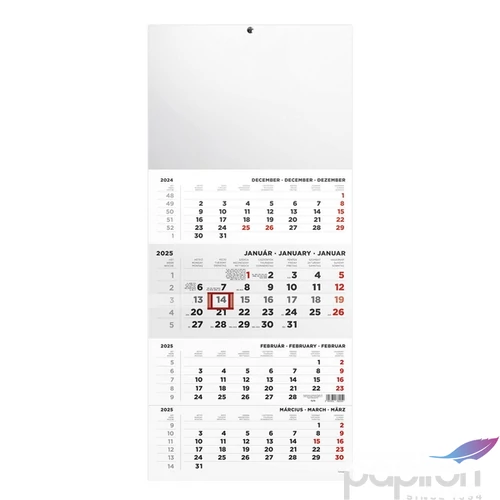 Speditőrnaptár 2025 T079 1 tömbös 4 havi üres fejrész Reklámfelület: 315x480 mm