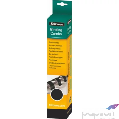 Spirál 14mm Fellowes műanyag 81-100 lapig, fekete 25db/csomag