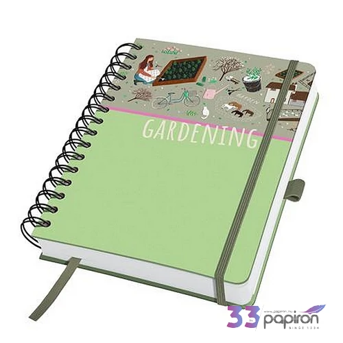 Spirálfüzet 168x215 mm sima 120 lap keményfedeles SIGEL Jolie Garden Love