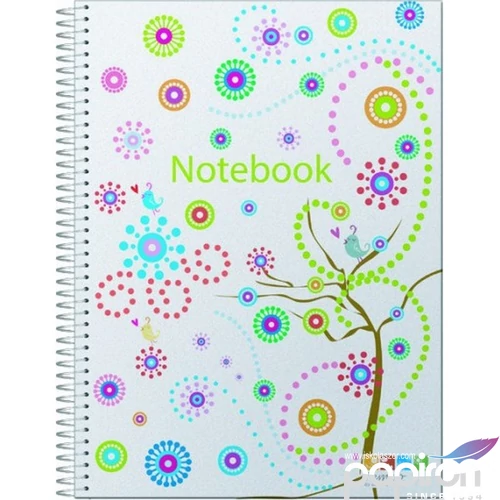 Spirálfüzet A4 Ancor 68825 kockás 120lapos Notebook perforált lefűzhető színregiszteres lapok 2x3szín