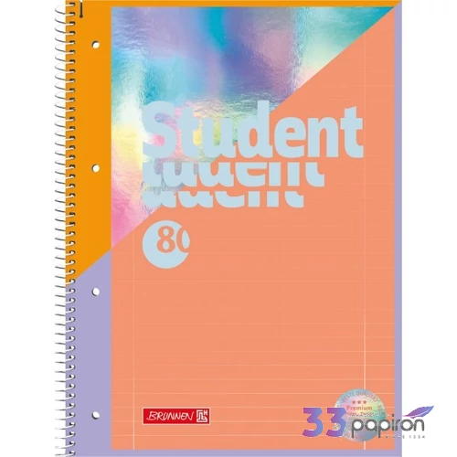 Spirálfüzet A4 Brunnen 90g, 80 lapos, perforált lyukasztott vonalas Intoxicate 106792769