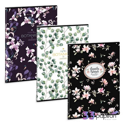 Spirálfüzet A4 kockás Botanic Flowers-mix 53123381 prémium minőség