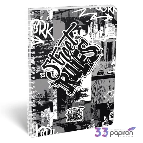Spirálfüzet A4 kockás Lizzy26 Street Rules Négyzethálós 70 Lap 