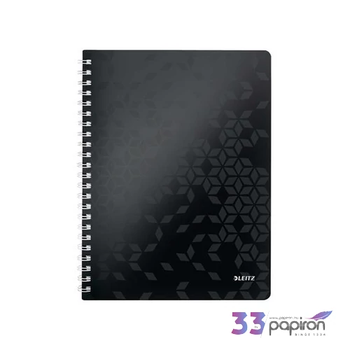 Spirálfüzet A4 Leitz WOW vonalas, fekete E46370095