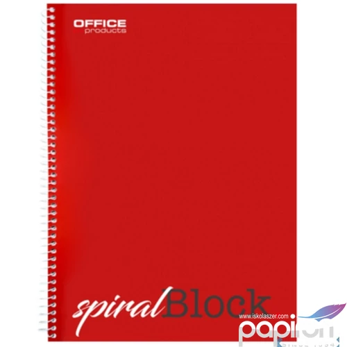 Spirálfüzet A4, sötét piros,70 g 80 lapos vonalas