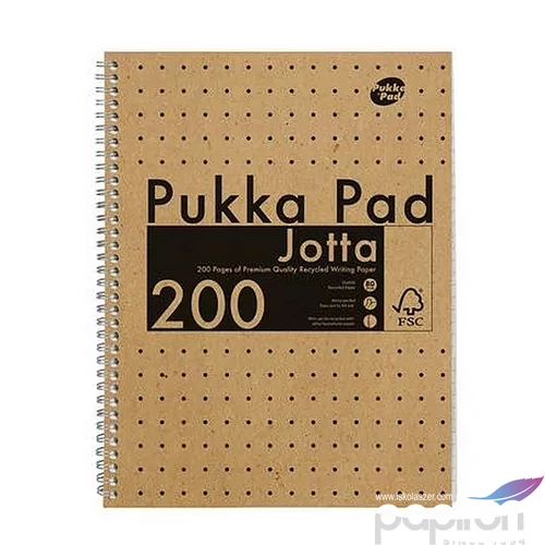 Spirálfüzet A4 vonalas 100 lap, PUKKA PAD Jotta Kraft PUP9565
