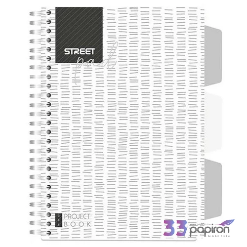 Spirálfüzet A5 Street White vonalas 100 lap regiszteres