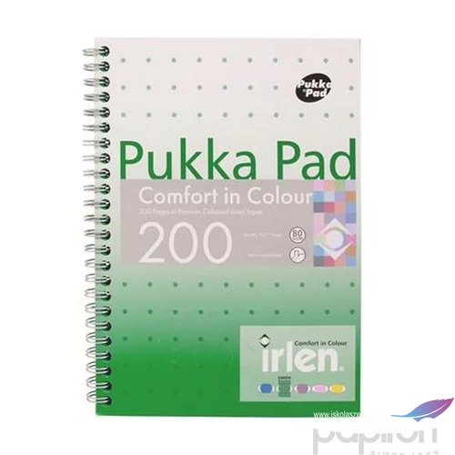 Spirálfüzet A5 vonalas 100 lap, PUKKA PAD Irlen Jotta Green