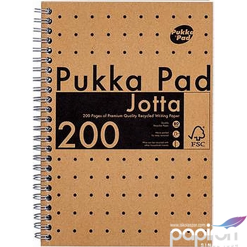 Spirálfüzet A5 vonalas 100 lap, PUKKA PAD Jotta Kraft PUP9567