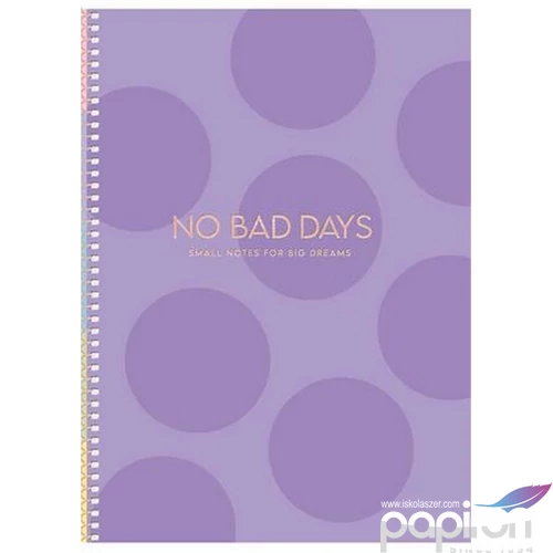 Spirálfüzet B5 kockás 80lap, keményfedeles, SHKOLYARYK No bad days, vegyes