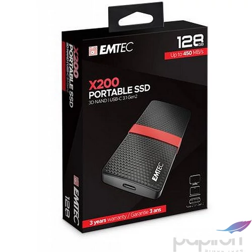 SSD (külső memória) 128GB USB 45718 420/450 MB/s EMTEC X200