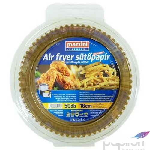 Sütőpapír szilikonos Air Fryer készülékhez kerek 16cm 50db MAZZINI Premium