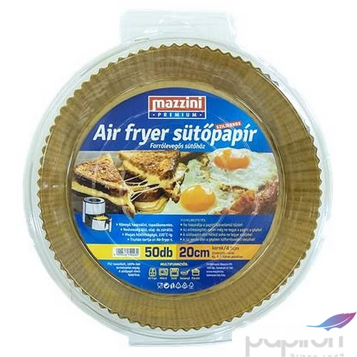 Sütőpapír szilikonos Air Fryer készülékhez kerek 20cm 50db MAZZINI Premium