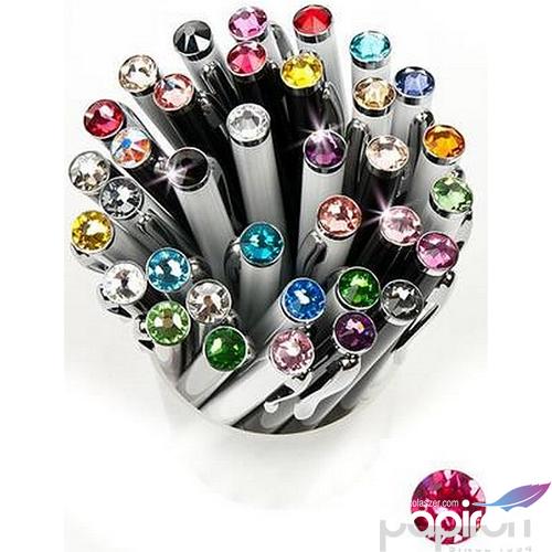 Swarovski toll E. fehér testű Eper Színű Kristály Gravírozható Made With Swarovski Elements