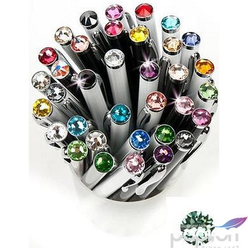 Swarovski toll E. fehér testű Peridot Zöld Kristály Gravírozható Made With Swarovski Elements