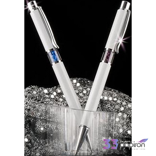Swarovski toll fehér testű 20 Középen Bíborlila Kristály Tölt. Gravíro Made With Swarovski Elements