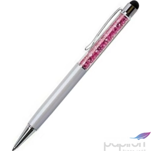 Swarovski toll krémfehér testű Pink Kristály Tölt. Gravírozható.. Made With Swarovski Elements