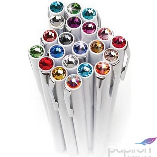 Swarovski toll M. fehér testű Mágneses Rózsaszín Kristály Gravírozható Made With Swarovski Elements