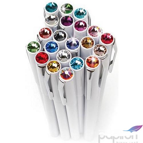 Swarovski toll M. fehér testű Mágneses Zafírkék Kristály Gravírozható Made With Swarovski Elements