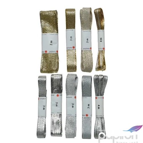 Szalag textil 24' ezüst, arany 9 féle 400cmx0.5cmx0.2cm sdkae