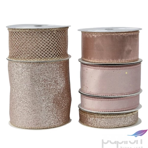Szalag textil 24' rosegold 270cm x 2cm sdkae