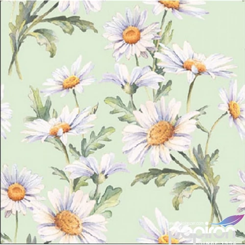 Szalvéta 25x25cm Beautiful daisies green 20db-os