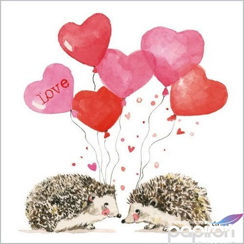 Szalvéta 33x33cm Hedgehogs in Love papírszalvéta 33x33cm,20db-os