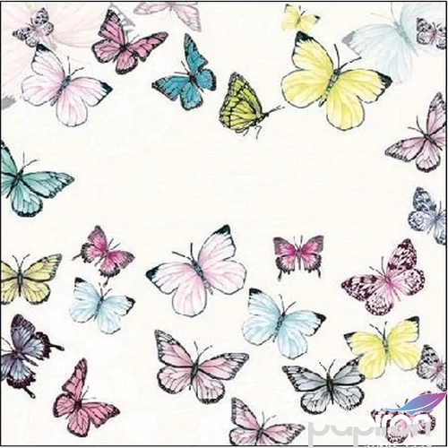 Szalvéta 25x25cm Butterfly White 25x25cm ,20db-os 
